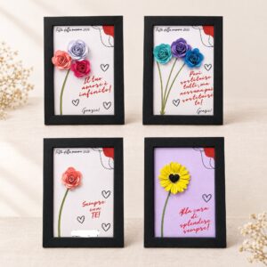 Cornice con fiori e dedica